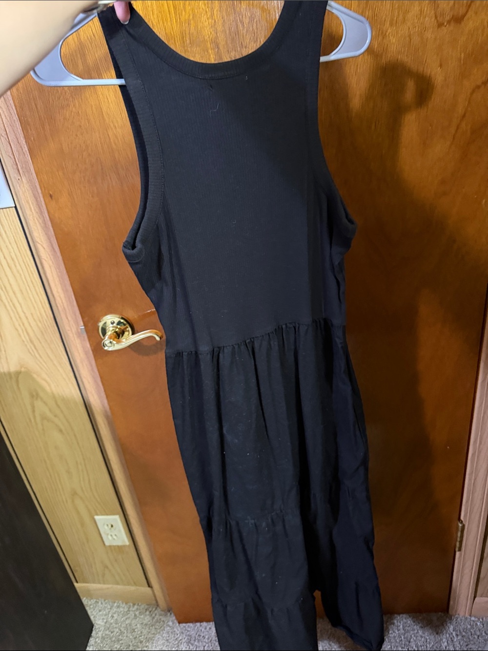 Maurices Black Ribbed Neck Maxi Dress
